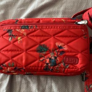 Lug Essentials Mini Crossbody, and Belt Bag Roundabout Red Floral